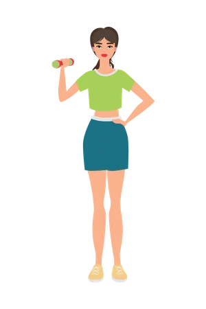 Female Doing Exercise with dumbbell  Illustration