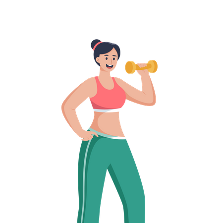 Female doing Exercise with dumbbell  Illustration