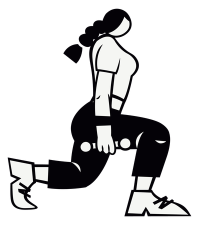 Female doing exercise with dumbbell  Illustration