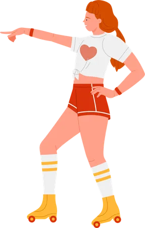 Female doing figure skating  Illustration