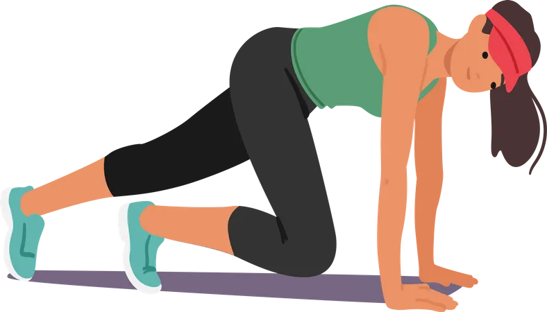 Female doing Fitness Exercises  Illustration