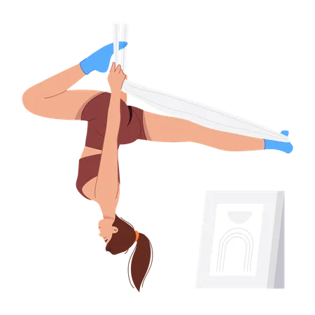 Female Doing Hamstring Yoga  Illustration