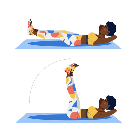 Female doing leg exercise  Illustration