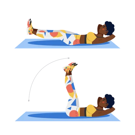 Female doing leg exercise Illustration