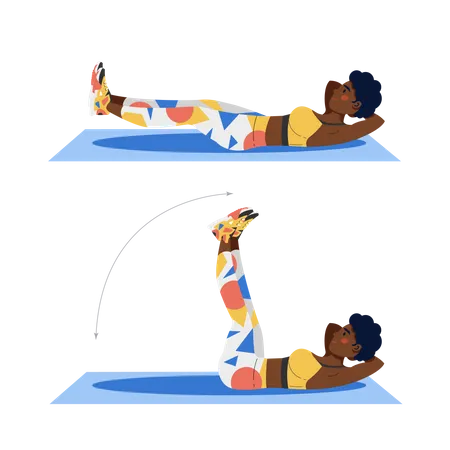 Female doing leg exercise  Illustration