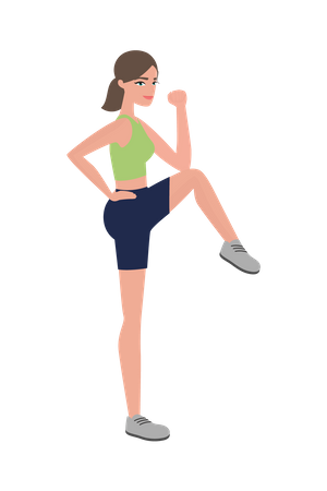 Female Doing leg Stretching  Illustration