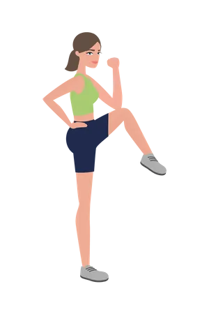 Female Doing leg Stretching  Illustration