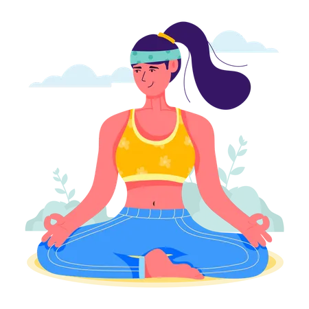 Female doing Lotus Pose  Illustration