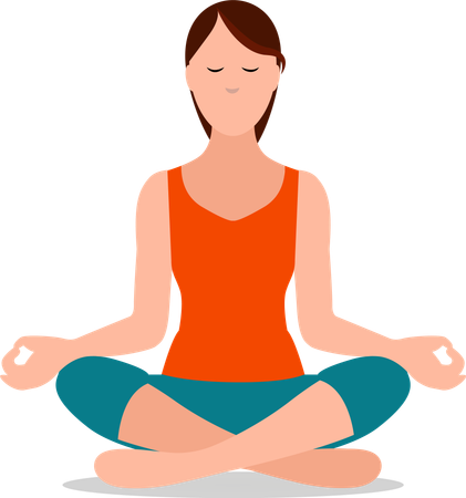 Female Doing Lotus Position  Illustration