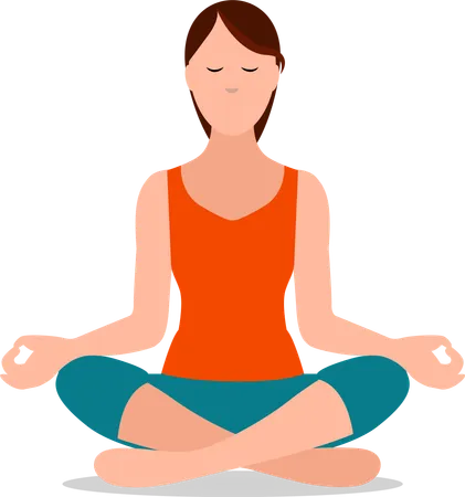 Female Doing Lotus Position  Illustration