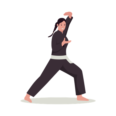Female doing Martial art  Illustration