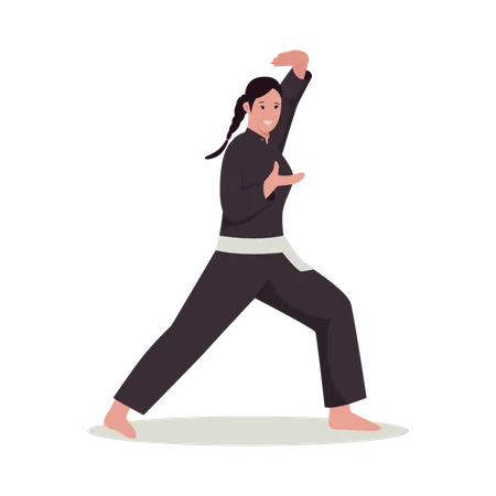 Female doing Martial art  Illustration