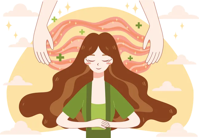 Female doing meditation  Illustration