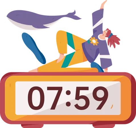 Female Doing Morning Exercise  Illustration