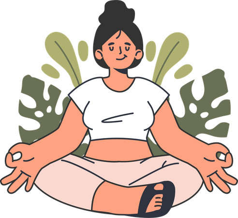 Female doing morning yoga  Illustration