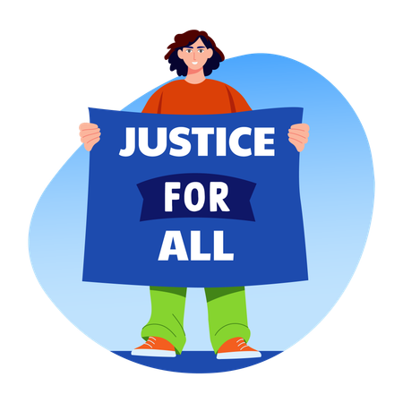 Female doing public protest  Illustration