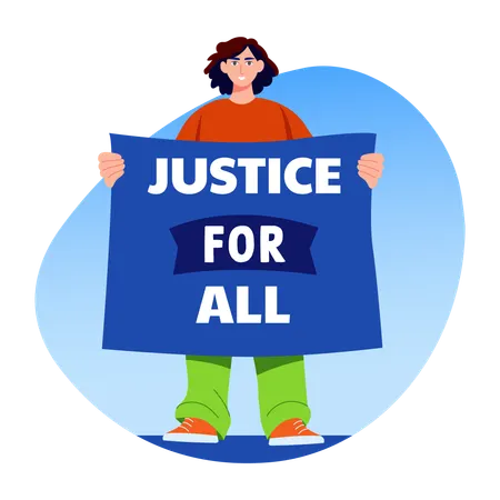 Female doing public protest  Illustration