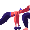 illustration female doing push up
