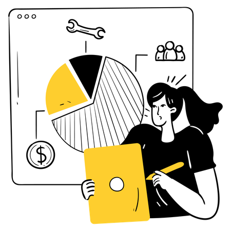 Female Doing Resource Management  Illustration