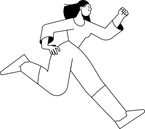 Female doing running exercise  Illustration