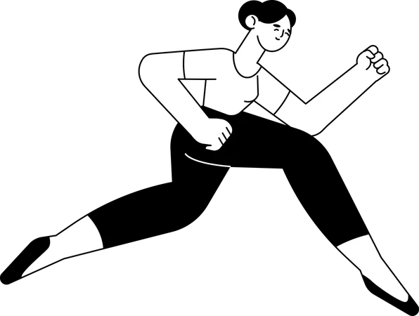 Female doing running exercise  Illustration