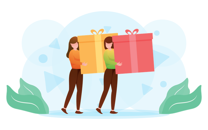 Female Doing Shopping  Illustration