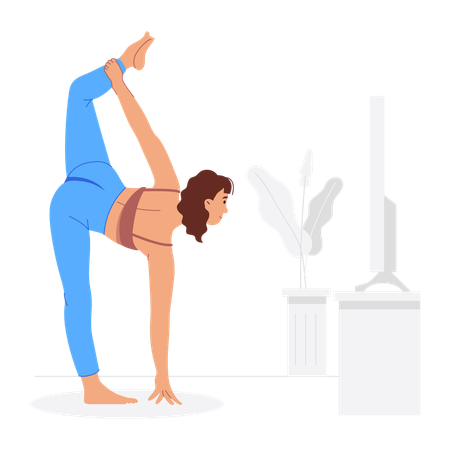 Female Doing Standing Bow  Illustration