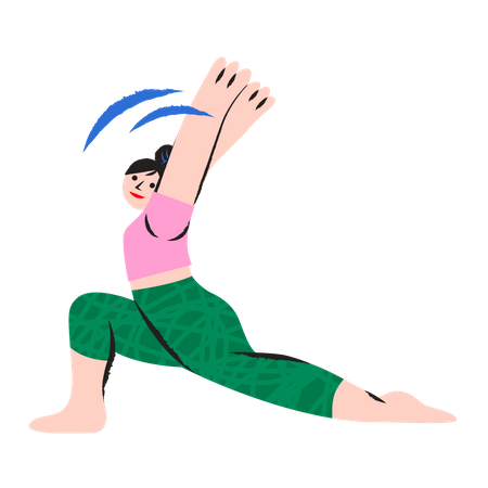 Female doing stretching Illustration