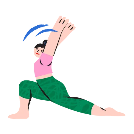 Female doing stretching  Illustration