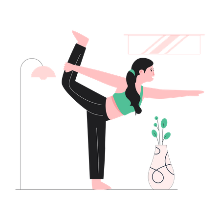 Female doing stretching  Illustration