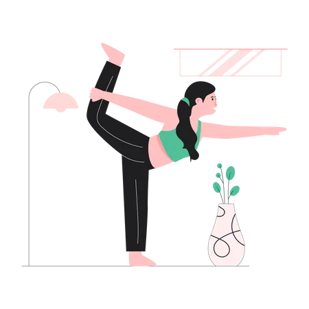 Female doing stretching  イラスト