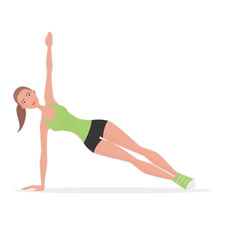 Female Doing Stretching  Illustration