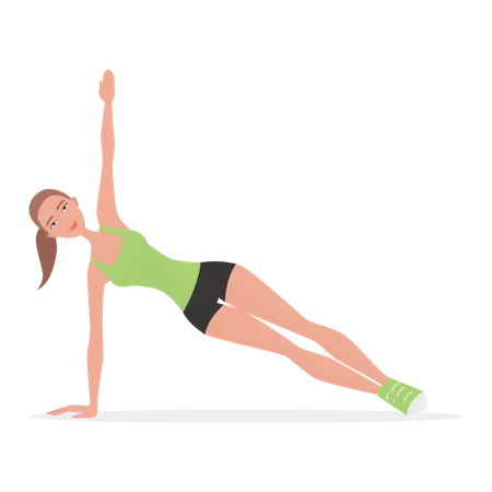 Female Doing Stretching  Illustration