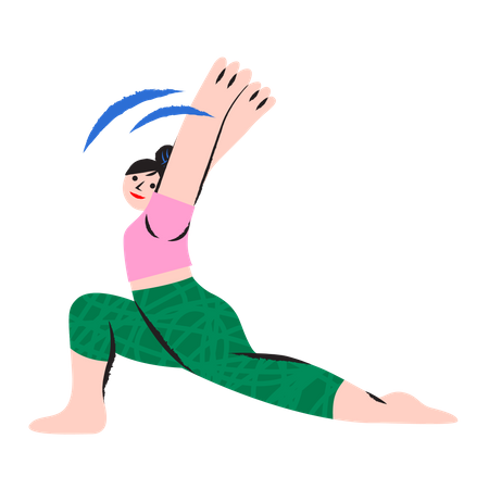 Female doing stretching  Illustration