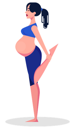 Female doing workout during pregnancy Illustration