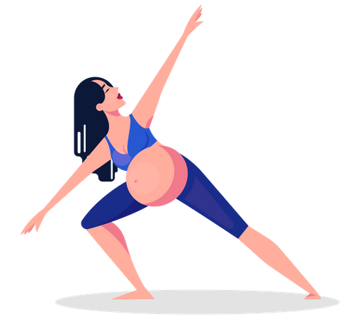 Female doing workout during pregnancy Illustration