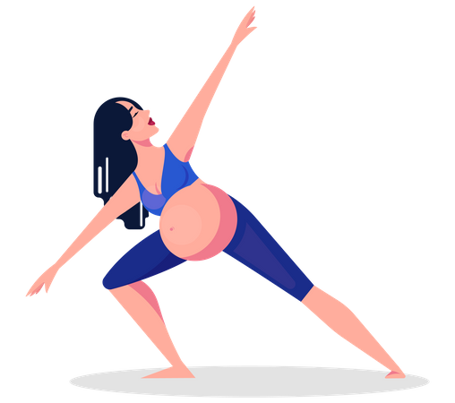 Female doing workout during pregnancy  Illustration