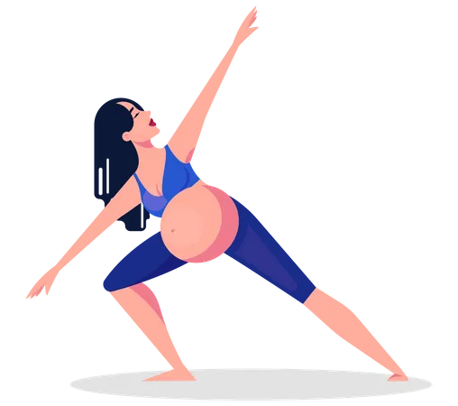 Female doing workout during pregnancy  Illustration