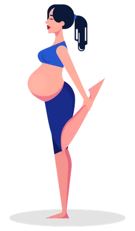 Female doing workout during pregnancy  Illustration