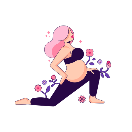 Female doing workout during pregnancy  Illustration