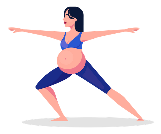 Female doing workout during pregnancy  Illustration