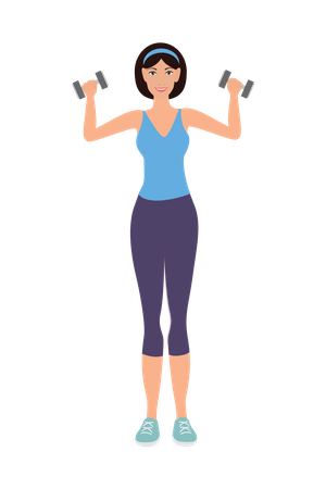Female Doing Workout with dumbbell  Illustration