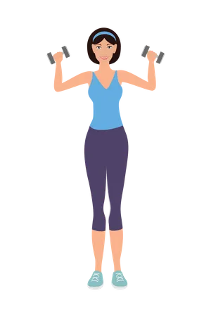 Female Doing Workout with dumbbell  Illustration