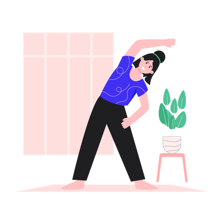 Female doing yoga  イラスト