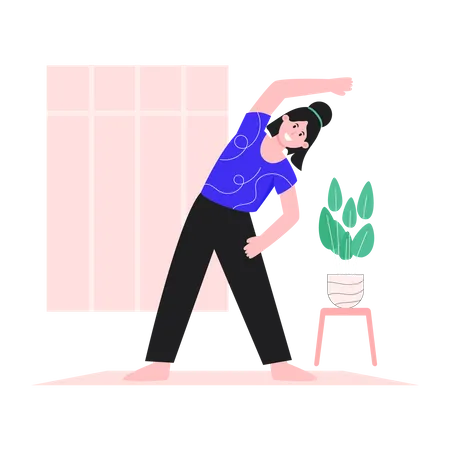 Female doing yoga  イラスト