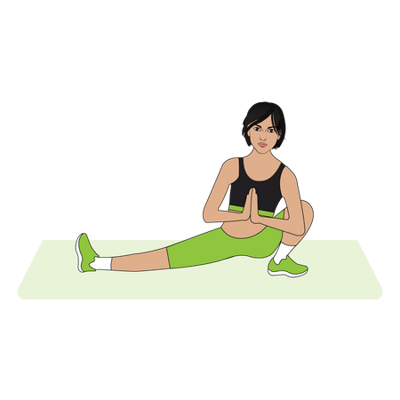 Female doing yoga Illustration