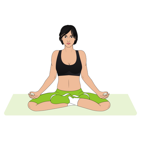 Female doing yoga Illustration