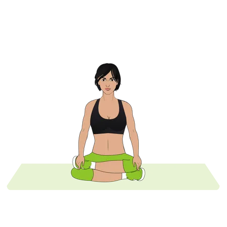Female doing yoga asana Illustration