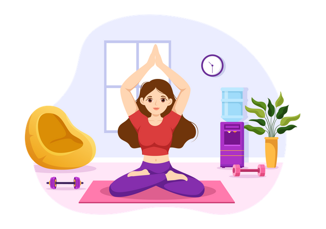 Female doing yoga exercise  Illustration