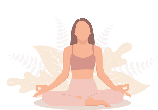 Female doing yoga  Illustration